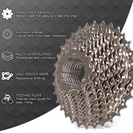 BUCKLOS 8/9/10/11/12 Speed Cassette Ultra-Light 11-25/28/32/34/36/40/42/46/50/54T Bike Cassette Fit Mountain Bike/Road Bike/XC/DH/AM,Compatible with Shimano Sram HG Hub Driver…