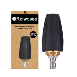 Rotating Turbo Nozzle Universal for Water Pressure Washer, 035, 4000 Psi 276 Bar, 1/4 Quick Connect Rotating Turbo Pressure Washer Gun Nozzle Accessories, Use for Turbowasher (Black)