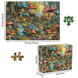 Jigsaw Puzzles for Adults 1000, Impossible Puzzle for Adults Educational Games.Challenging Puzzles, Puzzle Game for The Whole for Women, Gifts for Men, Theme:Mushroom Garden