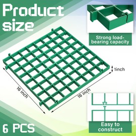 Briwooody 16 x 16 Inch Permeable Pavers Gravel Grid Rv Parking Pad for Outside Walkway Driveway Patio Lawn Grass Shed Base Outdoor DIY(Green,12 Pcs)