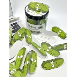 Positive Pickle Emotional Support Affirmation Cards in Jar - 60/120 Unique Motivational Quotes, Mental Health Gifts to Cheer Up Friends, Mini Positive Messages & Decorative Pickle Jar(60, Pickle)