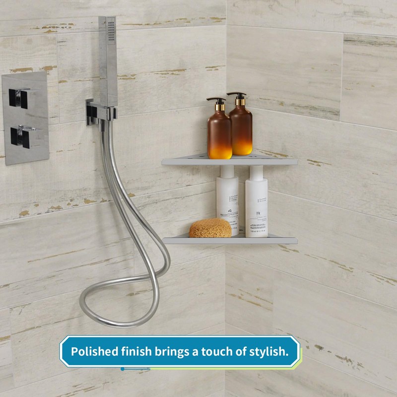 Skelang 304 Stainless Steel Corner Shelf, Triangle Shower Caddy, Floating