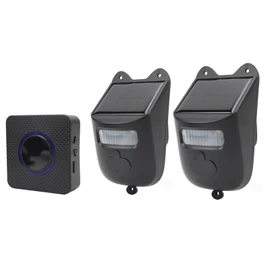 Long Range Solar Wireless Driveway Alarm Outdoor Motion Sensor Security Alarm System with 1 Receiver and 2 Detectors