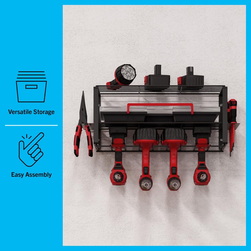 Power Tool Organizer - 3-Tier Garage Shelving Unit with 110lb