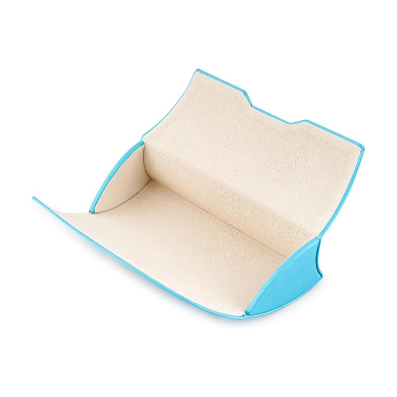 テーシーケース メガネケース おしゃれ ハード ケース マグネット式 スチール ポリウレタン スカイブルー 三角