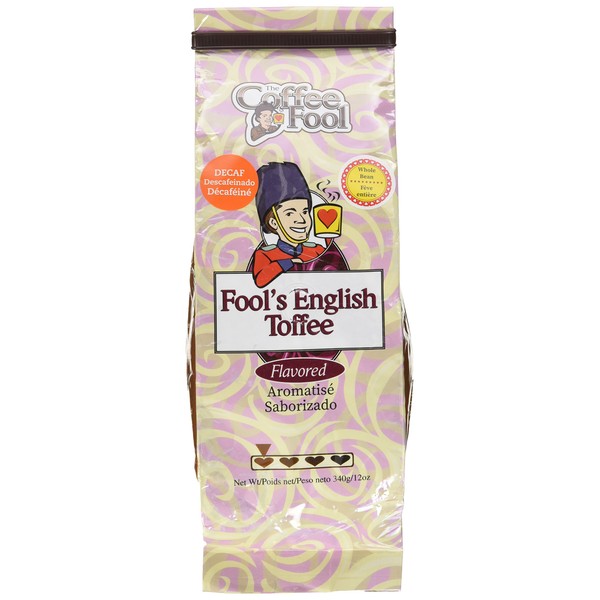 Coffee Fool's Decaf English Toffee (Whole Bean)