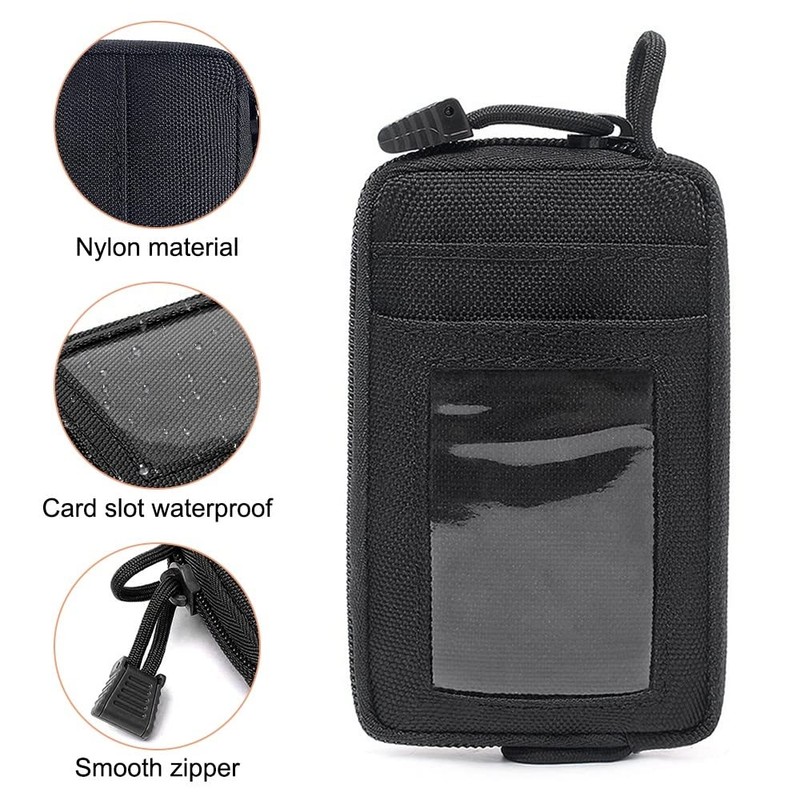 EDC Purse, Tactical Card Holder, Waterproof Change Compartment, Wallet with