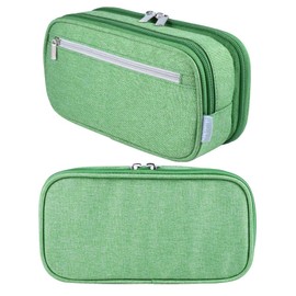YONZONE Large Pencil Case, Big Capacity Pencil Cases 3 Compartments Pencil Bag Pen Pouch for Boys Girls School Office Stationary Supplies Makeup Bag for Adults, Green
