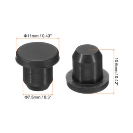 MECCANIXITY Silicone Rubber Solid Plug Soft Flexible Stoppers for 7-7.5mm Hole Black 12 Pieces