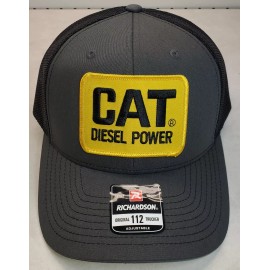 Richardson CAT Diesel Power Patch Trucker Hat Richardson 112 Snapback Charcoal/Black