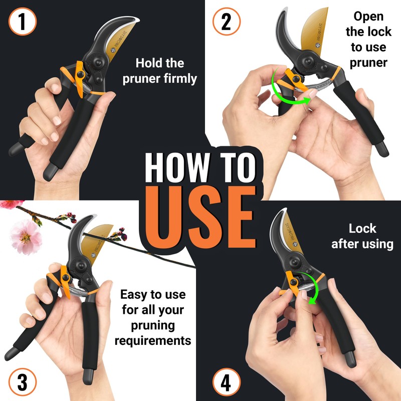 DIY Doctor Premium secateurs - 1 x ultra-sharp hardened carbon