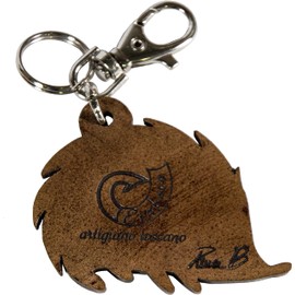 Etabeta Artigiano Toscano - Keyring Hedgehog made of vegetable tanned leather/leather - Animals of the Forest series by Anna B. - Made in Italy, brown