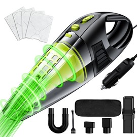 BKWITY New Version Car Vacuum, Portable Car Vacuum Cleaner with Powerful Suction, DC 12V Power 16.4Ft Cord Wired Vacuum Cleaner, Essential Accessories for Men/Women