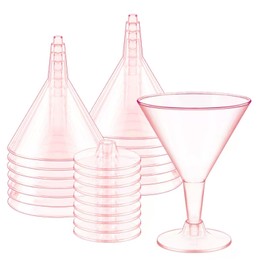 Dorclife 20Pcs Plastic Martini Cocktail Glasses 180Ml Plastic Cocktail Glasses Reusable Martini Glasses Margarita Glass for Champagne Mocktail Desserts Parties Wedding Birthdays (Pink)
