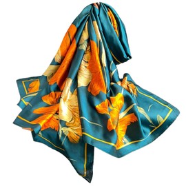 FAIRYGATE Women's Silk Scarf Elegant Lightweight Long Anti Allergy Cloth Sun Protection 90 x 180 cm, D97032