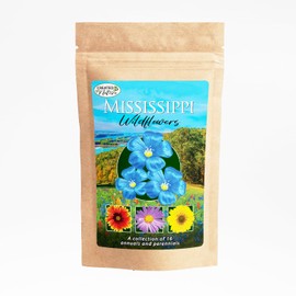 Mississippi Wildflower Seed Mix - Attracts Bees & Butterflies - Heat Tolerant, Regionally Adapted Seeds for MS Gardens - Non-GMO