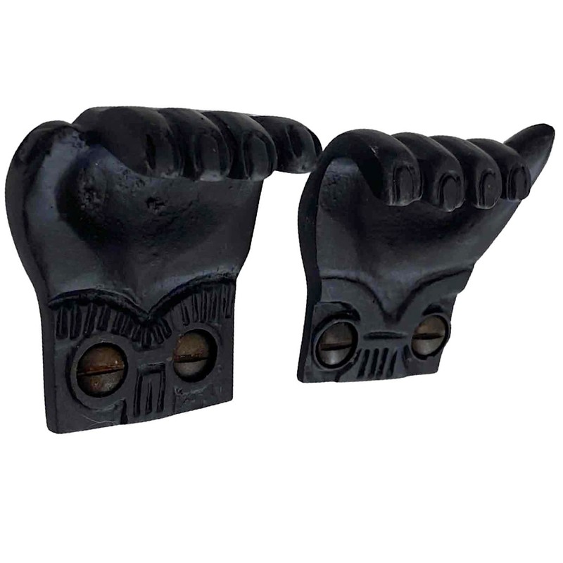 Pair of Tiny Hand Window Sash Lifts in Bronze