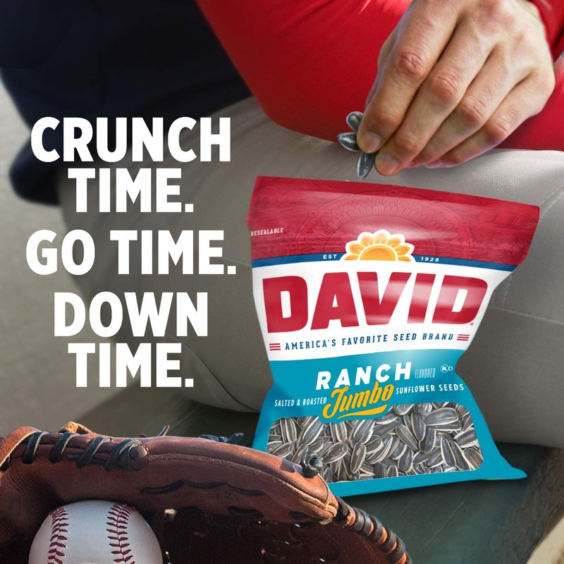 DAVID SEEDS Roasted and Salted Ranch Jumbo Sunflower Seeds, 5.25