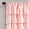 Lush Decor Blush Ruffle Window Curtain-Shabby Chic Farmhouse Style Panel