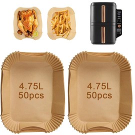 ZXMGG Pack of 100 Airfryer Inserts for Ninja Double Stack XL 9.5 L - Baking Paper Sheets - 20.5 x 14 cm - Airfryer Accessories