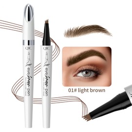 Eyebrow Pencil, Eyebrow Pencil with 4 Micro Fork Tips, Natural Waterproof and Durable for Men and Women, Effortless, Natural-Looking Brows (Light Brown)