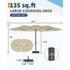 Large Patio Umbrella with Base Included, Double-Sided Rectangle Market Umbrella