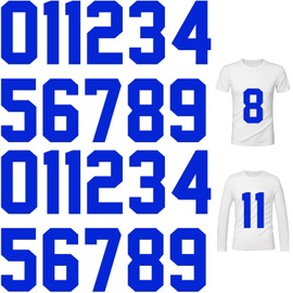 Heat Transfer Numbers,22 Pieces 0 to 9,Iron on Numbers T Shirt Jersey Numbers Soft Iron on Numbers for Team Uniform Sports T Shirt Basketball Baseball Football(Blue)