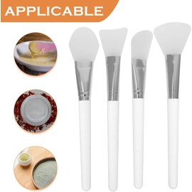 Kit de 4 Pinceles y Espátulas de Silicona para Mascarillas Faciales Limpieza Rápida, Ideales para Tratamientos de Arcilla y Uso en Spa