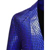 ZEROYAA Men's 70s Disco Suits Metallic Shiny Sequin Outfits Blazer