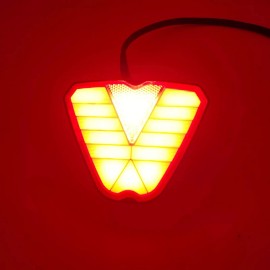 YY-AUTO 2" Receiver Tow Hitch Red Reflector F1 Style Brake Sequential Signal Light Cove