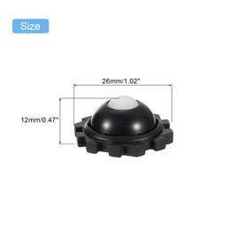 uxcell Self Adhesive Caster Wheels, Plastic 1.02 x 0.47Inch 360° Swivel Universal Wheel Mini Caster Wheels Rotation Sticky Pulley for Kitchen Cabinet Table(6 Pcs, Black)