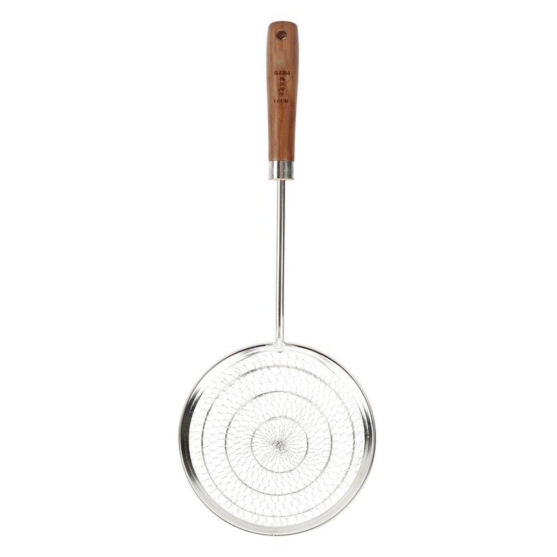Strainer Spoon Long Wooden Handle 304 Stainless Steel Anti Scald