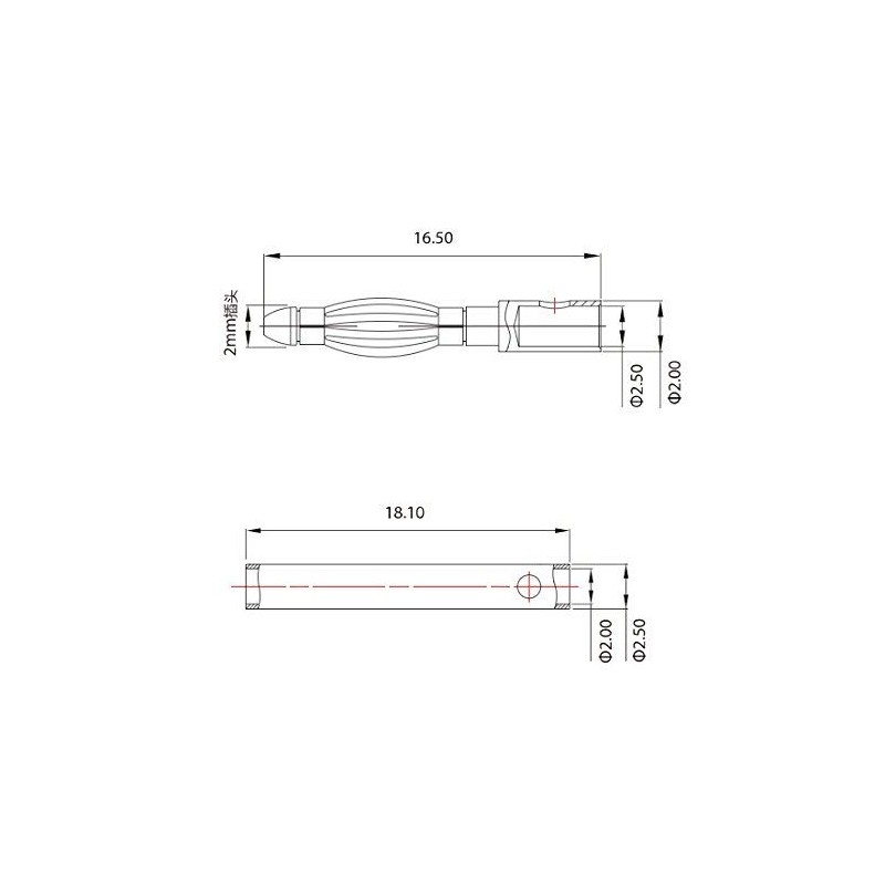 partCore Goldkontakt Verbinder Stecker Buchse 2.0 mm 2 Paar
