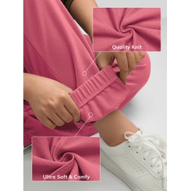 ATHMILE Sweatpants Women Baggy Joggers Workout Loose Lounge Lightweight Comfy Sweat Fall High Waisted Athletic Pants Pink