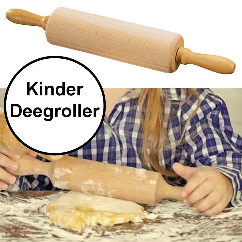 Kesper Kids Rolling pin 23,5cm of Beech Wood, Brown, 23.5