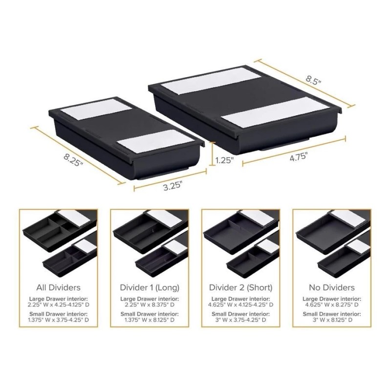 Konnect Under Desk Drawer, Self-Adhesive Slide Out Storage Organizer wi