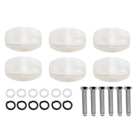 DIAO79NI 6 Pcs Oval Shape Electric Guitar Pearl Tuning Pegs Cap Machine Head Replacement Buttons Knobs Electric Guitar Parts (White)
