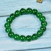 Comimark 2Pcs 10mm Dark Green Jade Round Gemstone Beads Stretchy