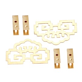 2Pcs Vintage Brass Hanging Picture Oil Painting Mirror Frame Hooks Hangers with Screws Chinese Furniture Hardware