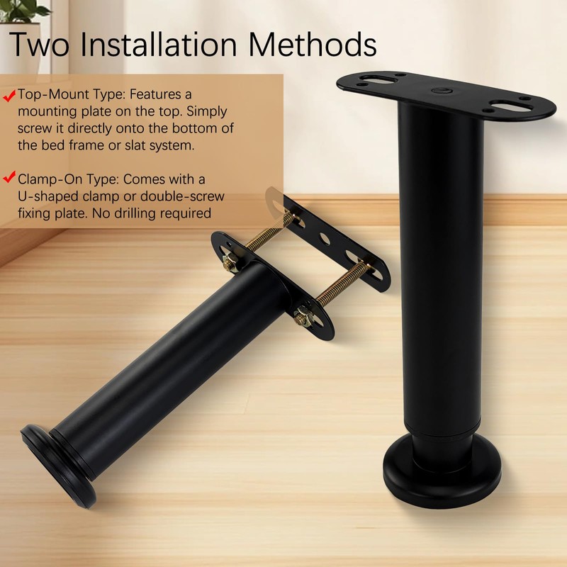 4Pcs Adjustable Bed Support Legs 10-16.5", Heavy Duty Support Legs