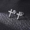 AoedeJ Cross Stud Earrings Sterling Silver Cubic Zirconia Religious Cross