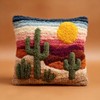 DIY Latch Hook Pillow Kit Cactus Desert and Sunset 43x43cm-2