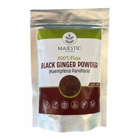 Black Ginger Powder (Kaempferia parviflora) by Majestic Herbs | 100g (3.5oz) |All Natural - No Additives - Non-GMO | Perfect for Teas, Coffee, Smoothies, and Baking