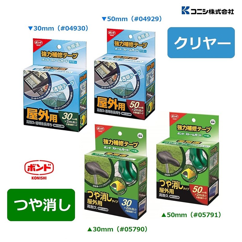 KONISHI 05791 Storm Guard Tape, Matte, Translucent, 2 in (50