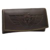 flevado RFID Protection Large Leather Women's Wallet Vintage with Eagle