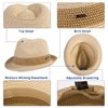 Fancet Packable Men Women Straw Fedora Panama Sun Summer Beach