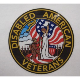 American Disabled Veterans Decals Stickers -  3.5" Diameter