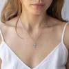 STARCHENIE Cross Necklace Sterling Silver Crucifix Pendant Created Aquamarine Jewelry