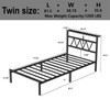 Twin Bed Frame with Smart LED Lights, Storage Headboard and