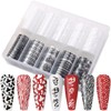 SILPECWEE 10 Rolls French Tips Strips Nail Foil Black and